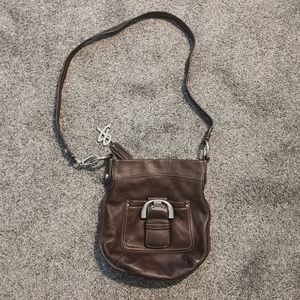 B Makowsky Brown Genuine Leather Crossbody Bag Purse